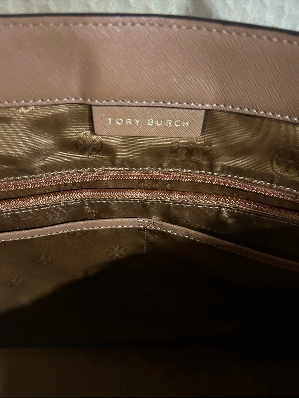 Tory Burch Dusty Rose Leather Tote with Dual Straps